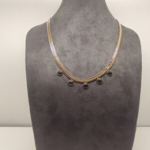 Collar acero con piedras naturales