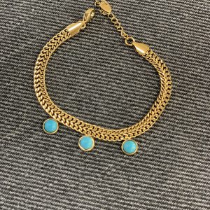 Pulsera acero detalla piedras azules