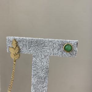 Pendientes botón y detalle acero