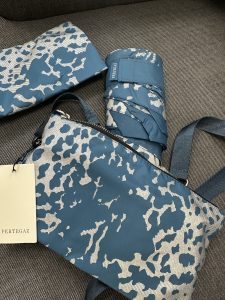 Pertegaz paraguas plegable com bolsita azul estampada